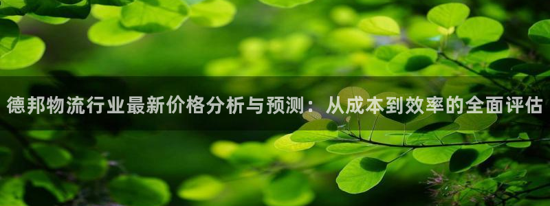usdt钱包 trc20：德邦物流行业最新价格分析与预测：从
